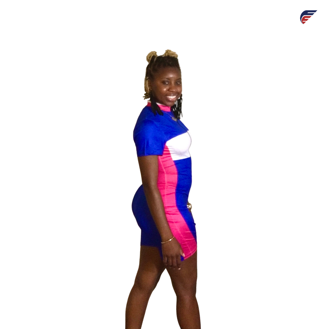 Women's Fly Evolution Blue Pink and White Romper