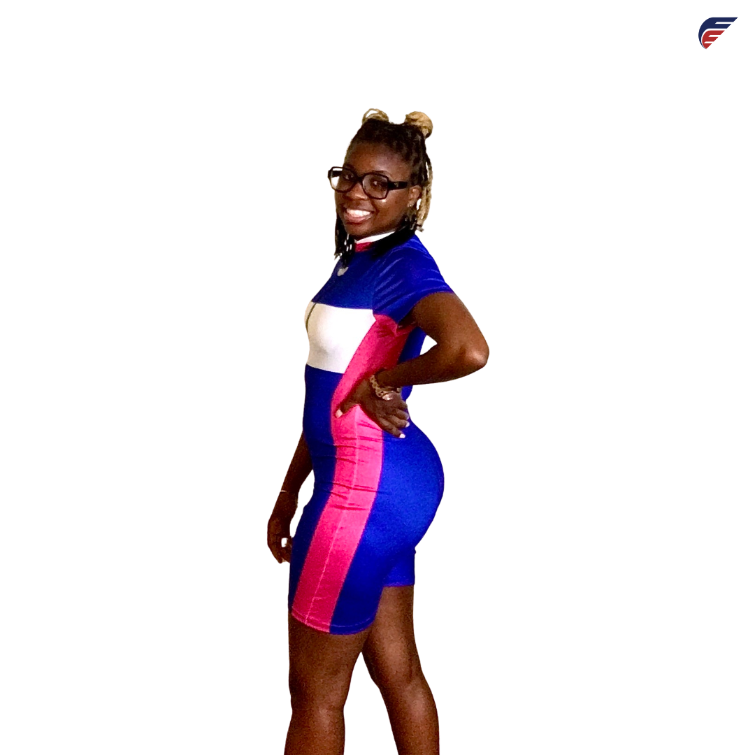 Women's Fly Evolution Blue Pink and White Romper